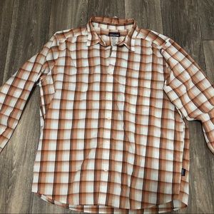 Orange and White Patagonia LS Button Down